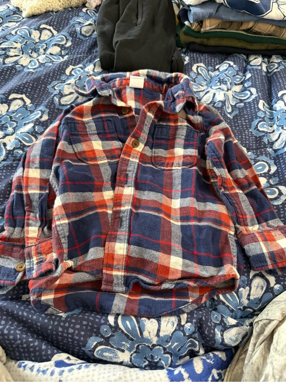 2 Plaid Flannel Button Ups